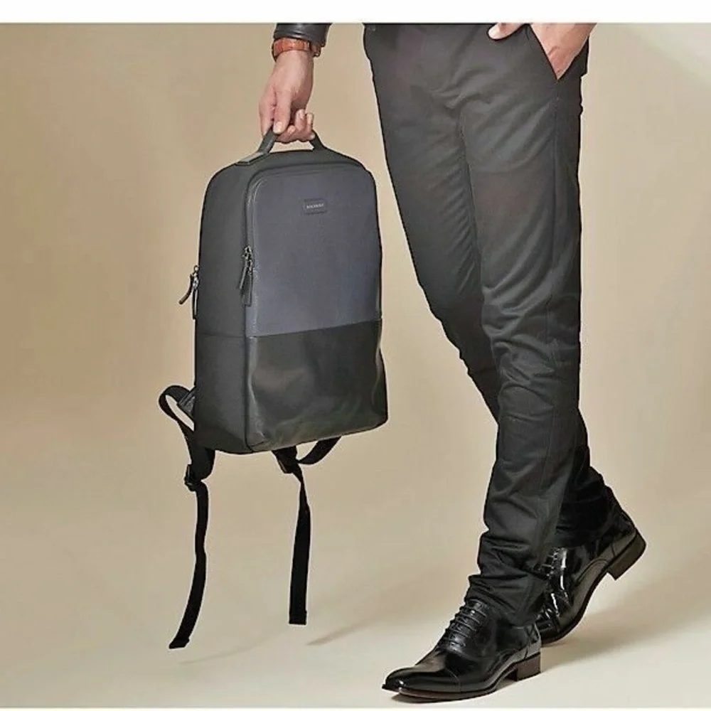 Bolvaint Giles leather and canvas backpack